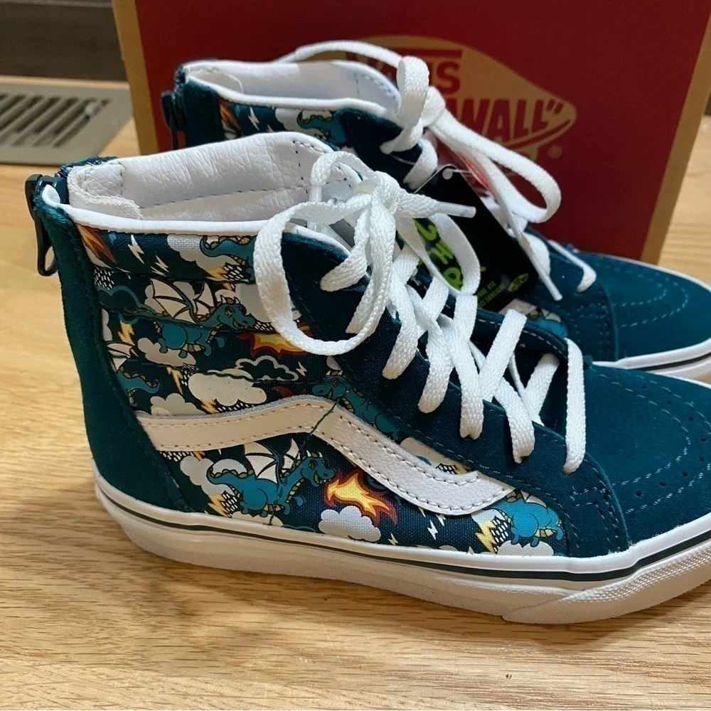 Vans Glow in Dark Dragon Sneakers NEW Kids Fire Breathing Sz 2